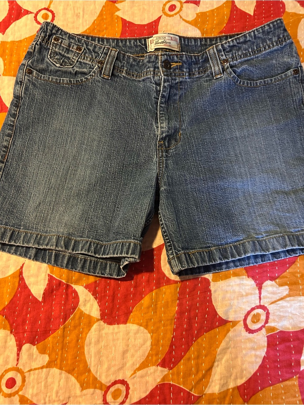 Levi's Signature Classic Blue Stretch Denim Women's Shorts